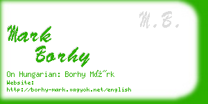 mark borhy business card